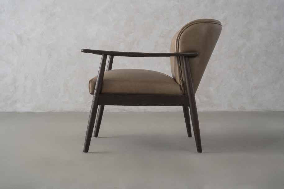 FIORD Leather Armchair (Bello Grey)