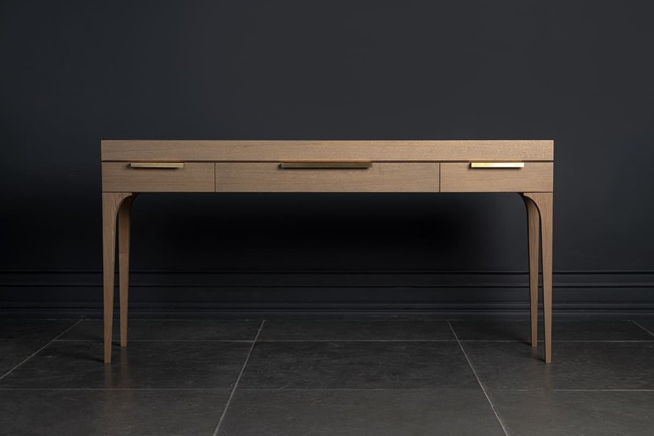 Bridge Console Table with 3 Drawers (Cappuccino Oak D292)