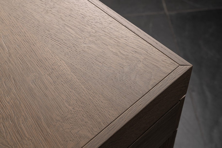 Bridge Console Table with 3 Drawers (Cappuccino Oak D292)
