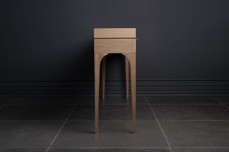 Bridge Console Table with 3 Drawers (Cappuccino Oak D292)