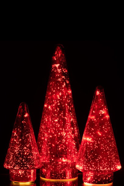 Xmas Tree LED Glass Red Large