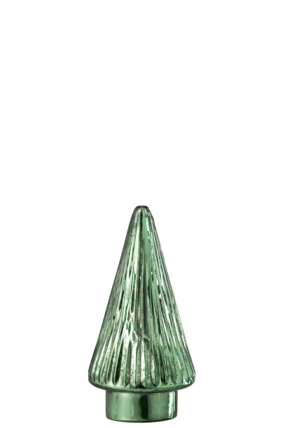 Xmas Tree LED Glass Green S