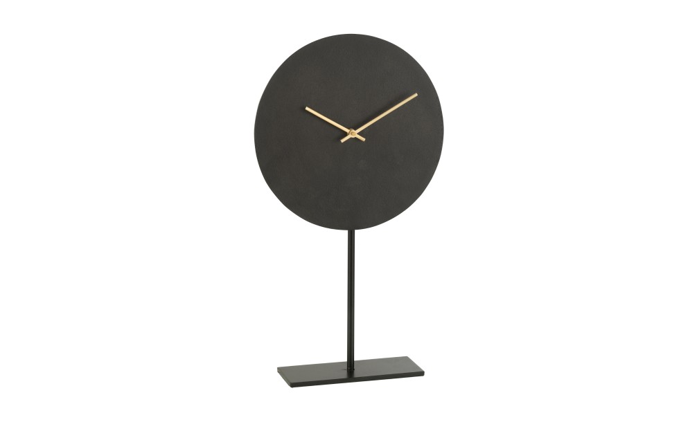 Clock On Foot Metal Black