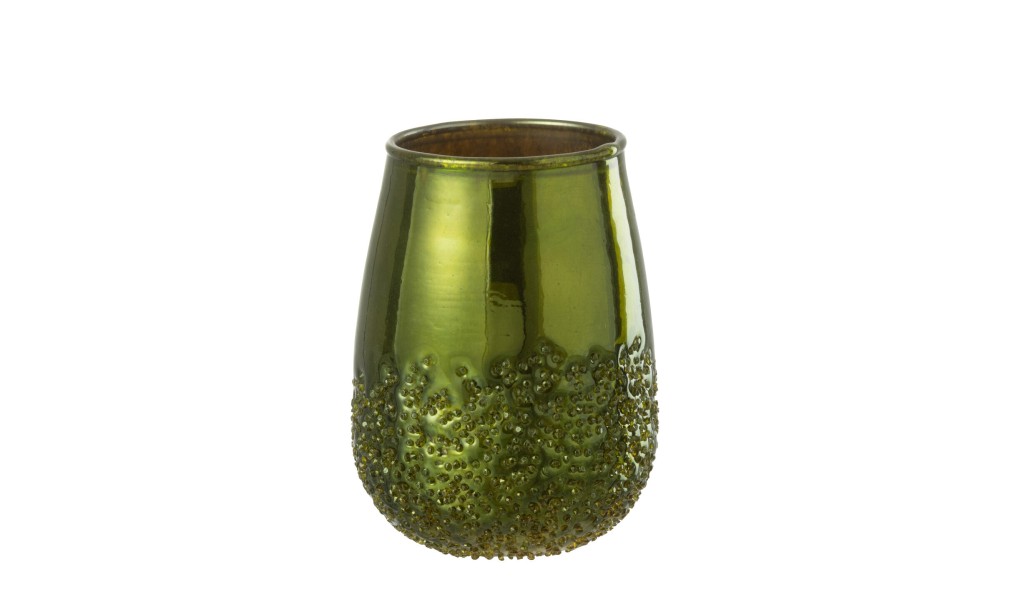 Tealight Holder Mirror Green Glass S