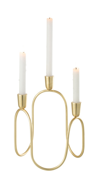 Tryo Candleholder Iron/Aluminum Gold