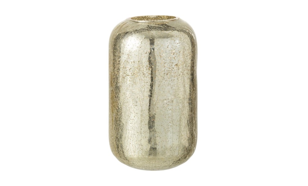 Crackle Hurricane Glass Gold L