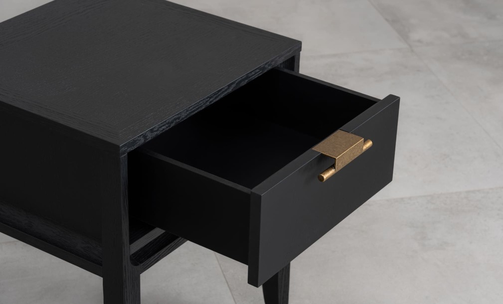 City Small Bedside Table (Color: Oak dark (veneer))