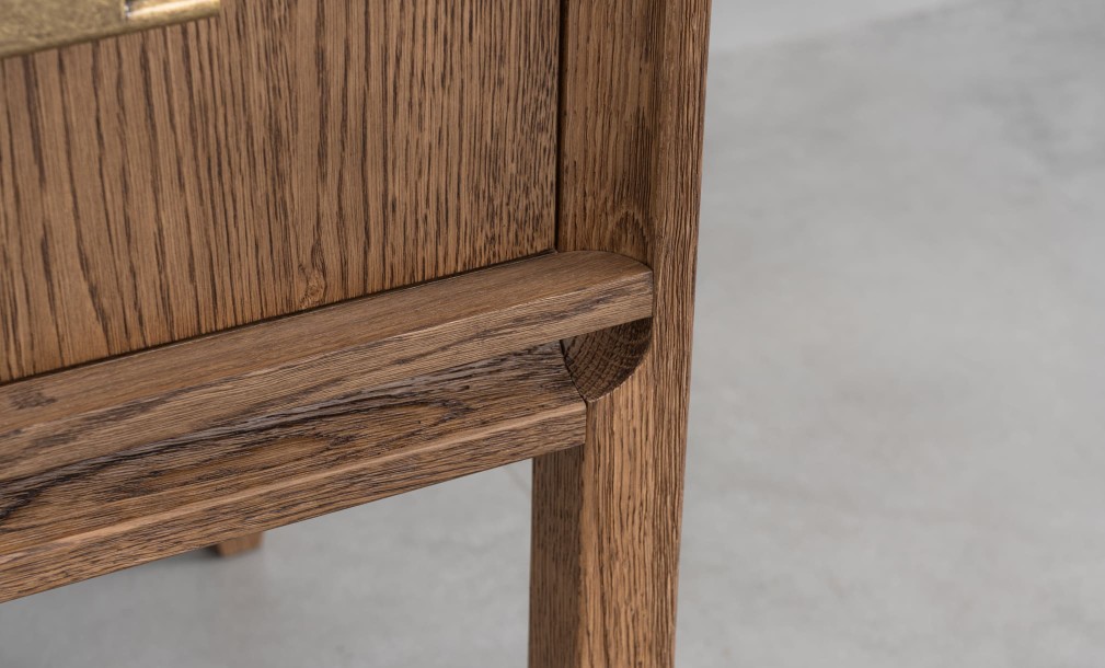 City Small Bedside Table (Color: Oak honey (veneer))