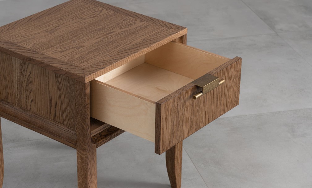 City Small Bedside Table (Color: Oak honey (veneer))