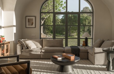 Two Tastes, One Living Room: The Nube Sectional Sofa in a French Chateau