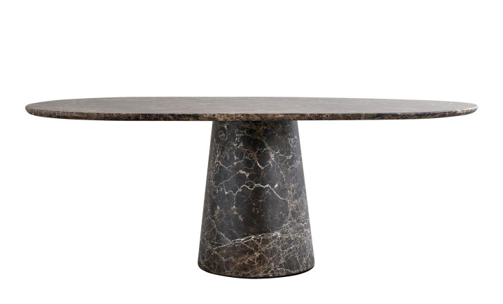 Uno Dark Emperador Oval Dining Table 210 cm