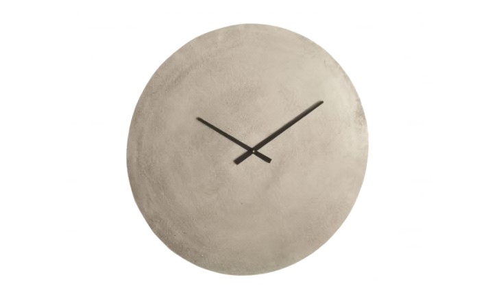 Silver Clock Round Metal S