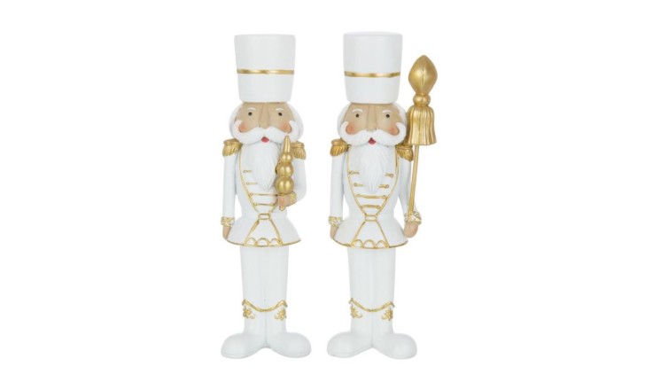 Nutcracker White/Gold L, Assortment Of 2