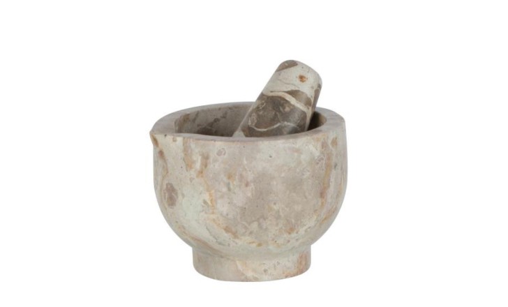 Mortar and Pestle Marble Beige