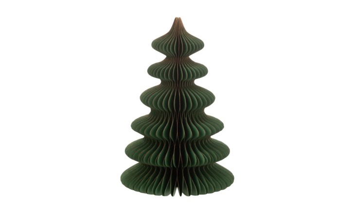 Christmas Paper Tree Waves Dark Green/Copper