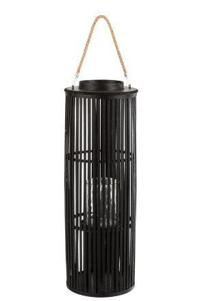 Lantern Tube Bamboo Black L 
