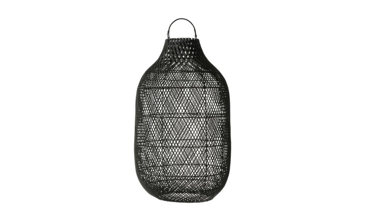 Cylinder Rattan Lantern Black XL