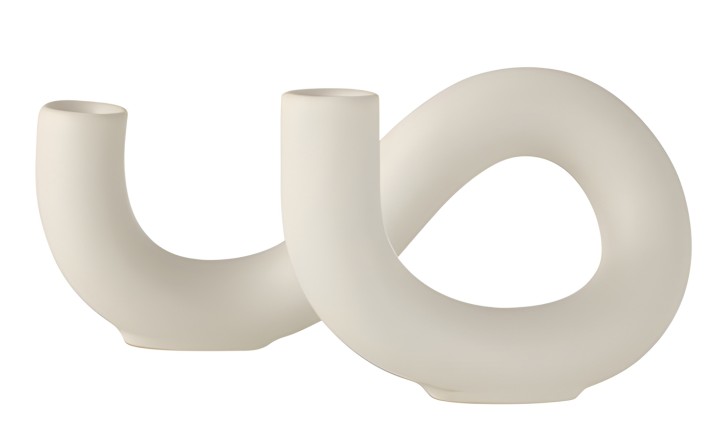 Torsion Candle Holder White 2 Candles