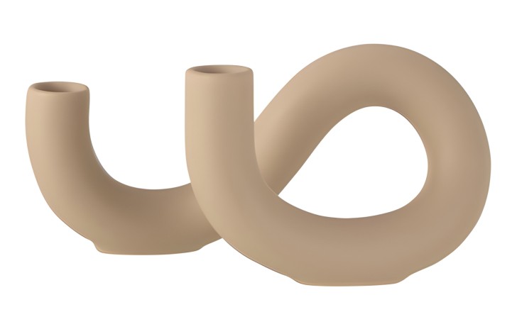 Torsion Candle Holder Beige 2 Candles