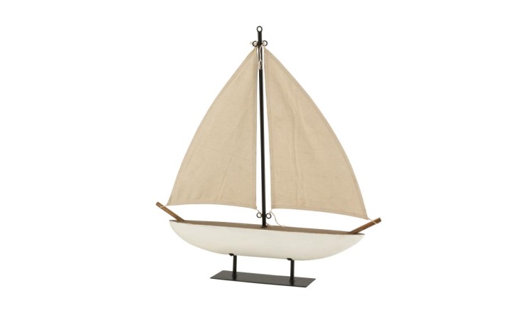 Sailing Boat Wood/Jute