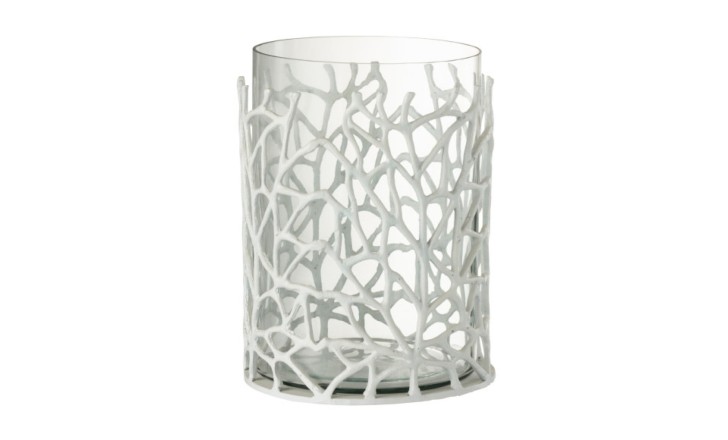Hurricane Sea Candle Holder Metal White
