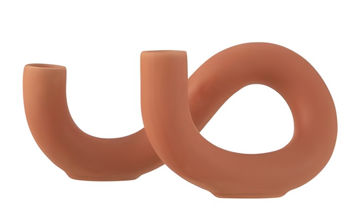 Candle Holder Torsion Orange 2 Candles