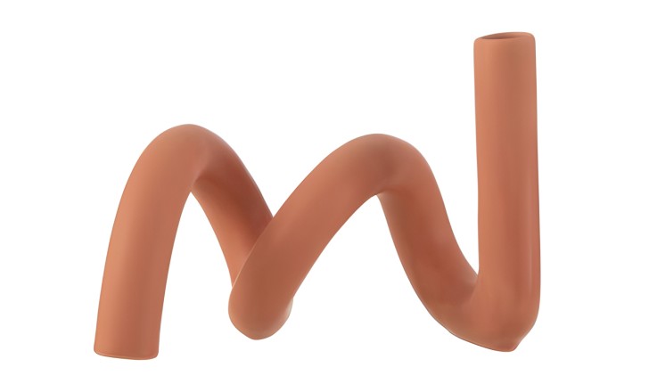 Candle Holder Twist Orange