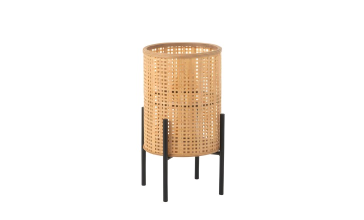 Lantern On Foot Bamboo Natural S