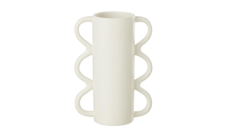 Wavy Handle Vase Dolomite White S
