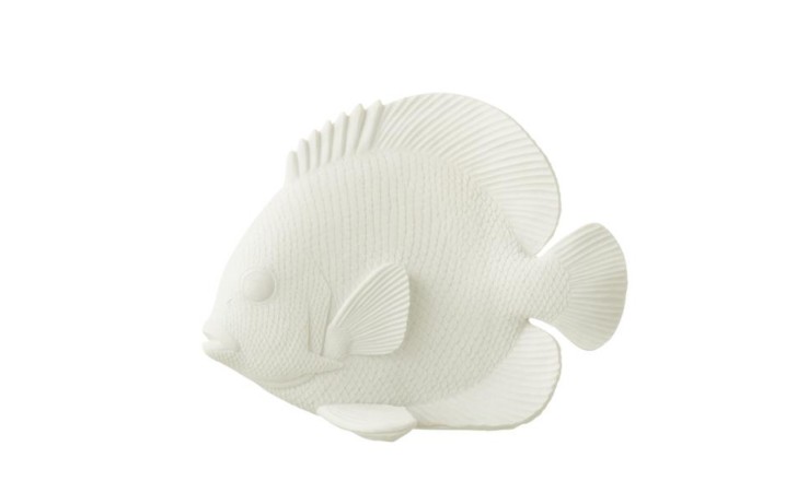 Flat Fish Polyresin White S