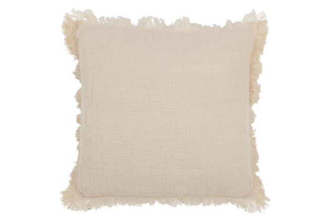 Fringed Beige I Cushion