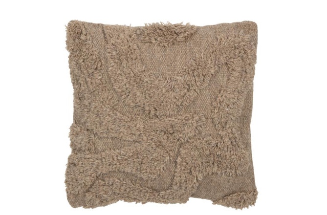 Tufted Curves Wool Beige Cushion