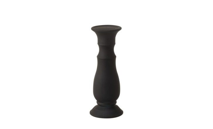 Candleholder Glass Matte Black S