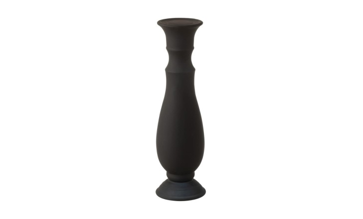 Candleholder Glass Matte Black  L