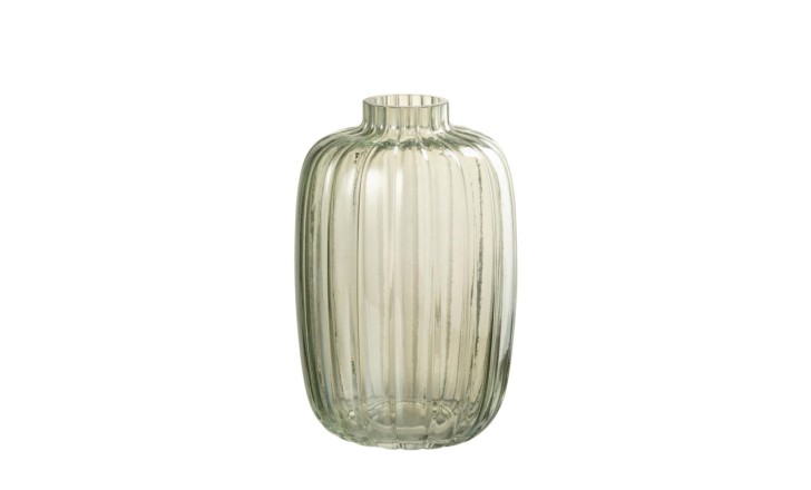 Vase Lines Glass Green S
