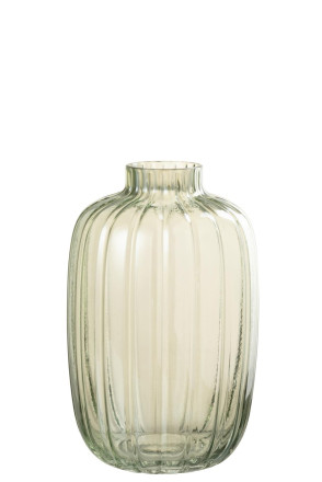 Vase Lines Glass Green M 