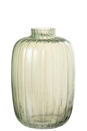 Vase Lines Glass Green L