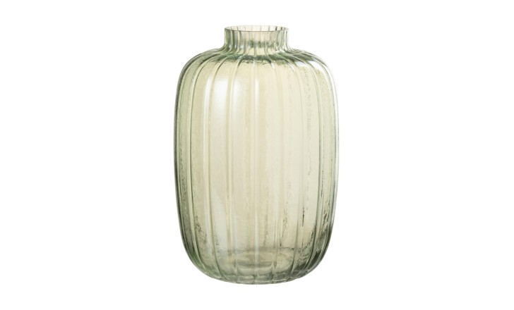 Vase Lines Glass Green L