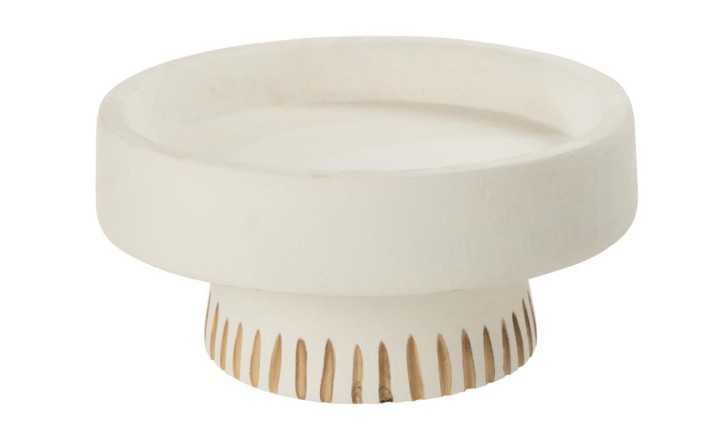 Notch Wood White Bowl