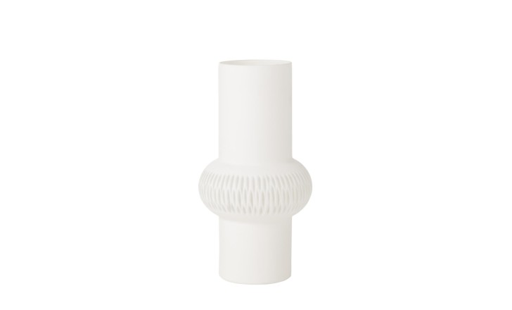 Stripe Vase Ball Glass White S