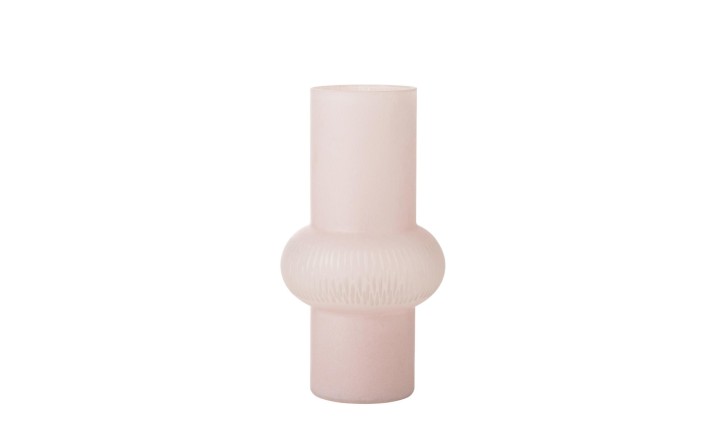 Stripe Ball Glass Pink Vase S