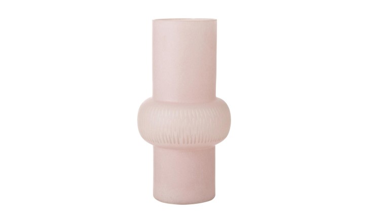 Stripe Ball Glass Pink Vase L