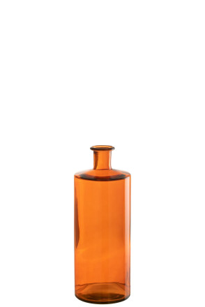 Wide Glass Orange Vase M
