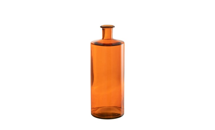 Wide Glass Orange Vase M