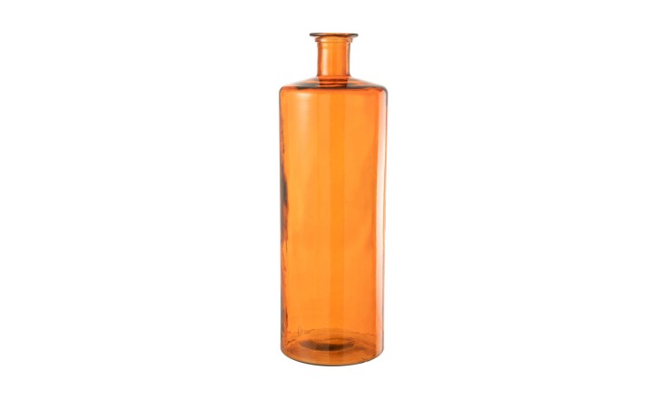 Wide Glass Orange Vase L