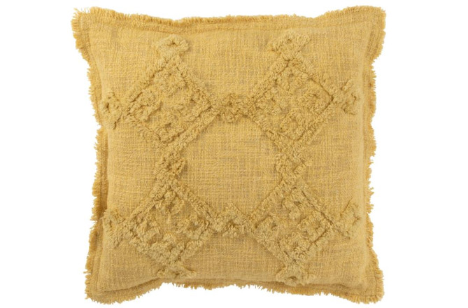 Fringes Mustard Cushion