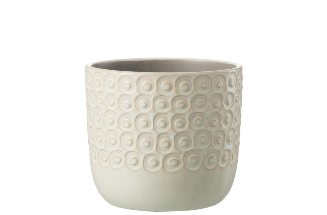 Flowerpot Ball Ceramic White L