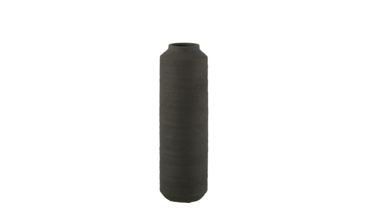 Cylindrical Vase Clay Black S