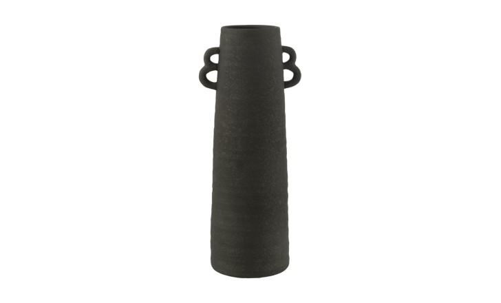 Conical Vase Clay Black L
