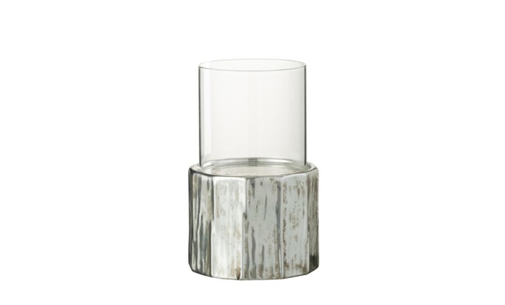 Ary Candle Holder Clay Silver S